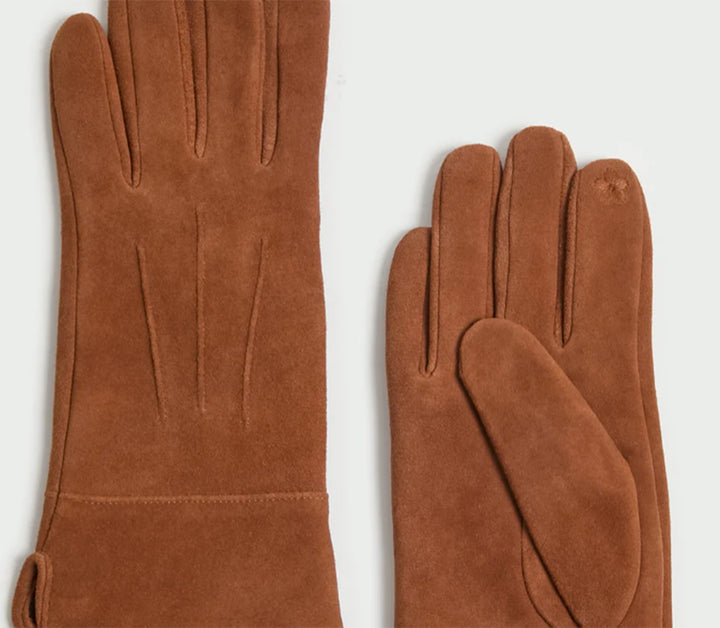 Suede Classic Gloves in Cognac