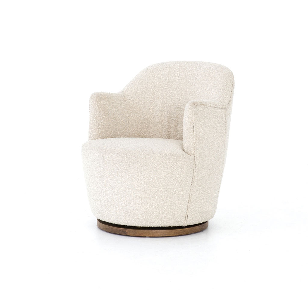 Aria Swivel Chair Upholstered in Performance Knoll Natural