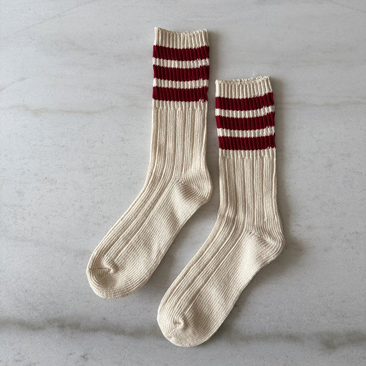 Men's College Stripe Socks - Red Apple - Size L/XL