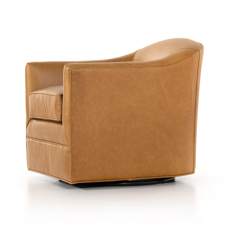 Quincy Swivel Chair in Osorno Taupe Leather