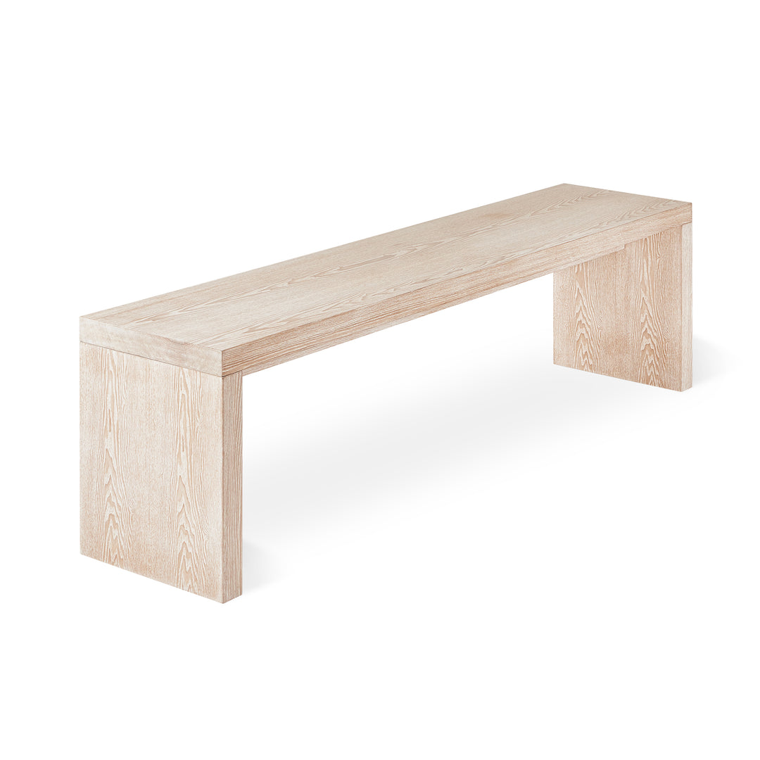 Plank Dining Bench in White Wash Ash