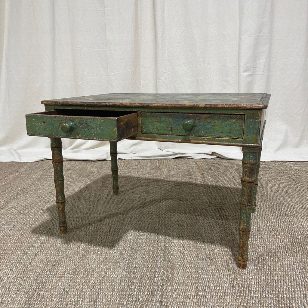 Antique 19th C. English Side Table With Original Paint