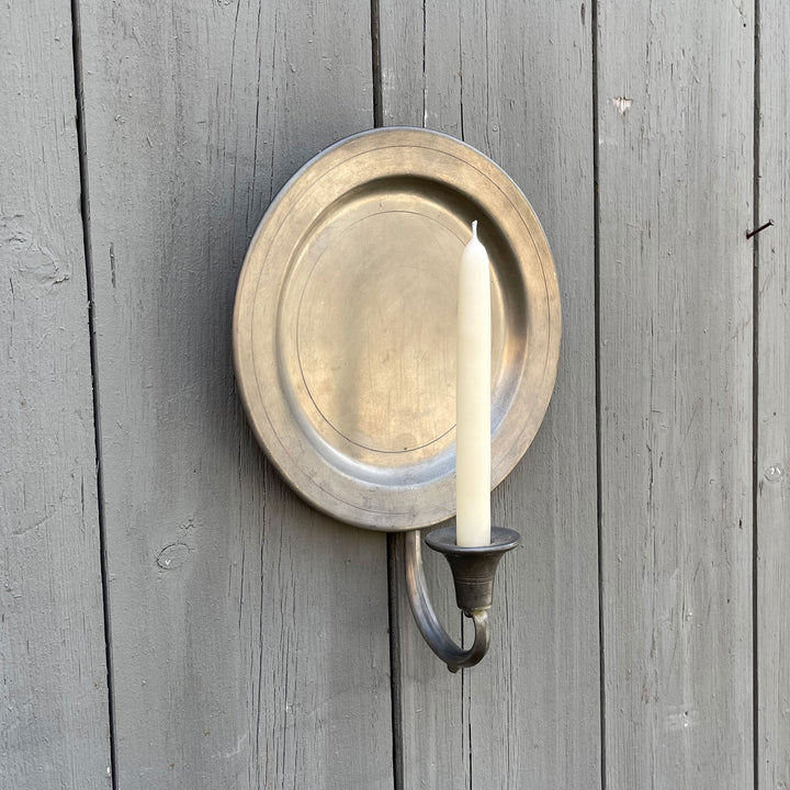 Pair of Colonial Pewter Wall Sconces