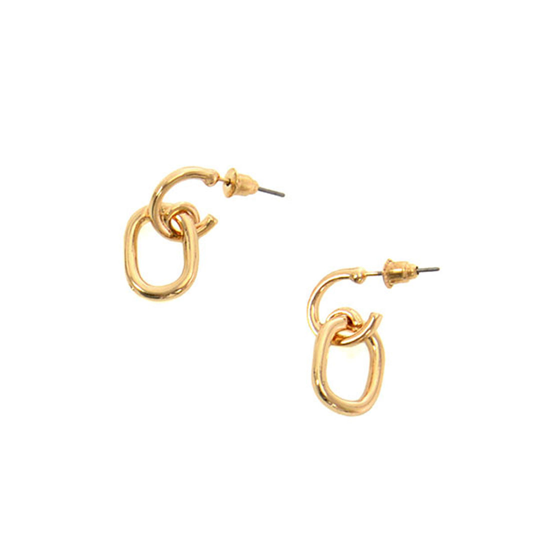 Gold Link Hoop Earring