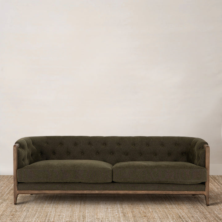 Eaton 91" Sofa Upholstered in Performance Fabric Sutton Olive