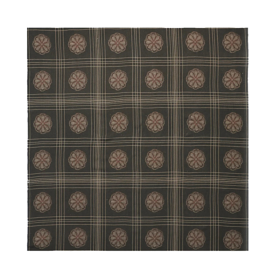 Tablecloth with a checkered pattern on a black background