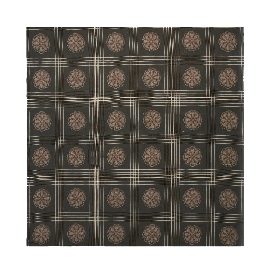 Tablecloth with a checkered pattern on a black background