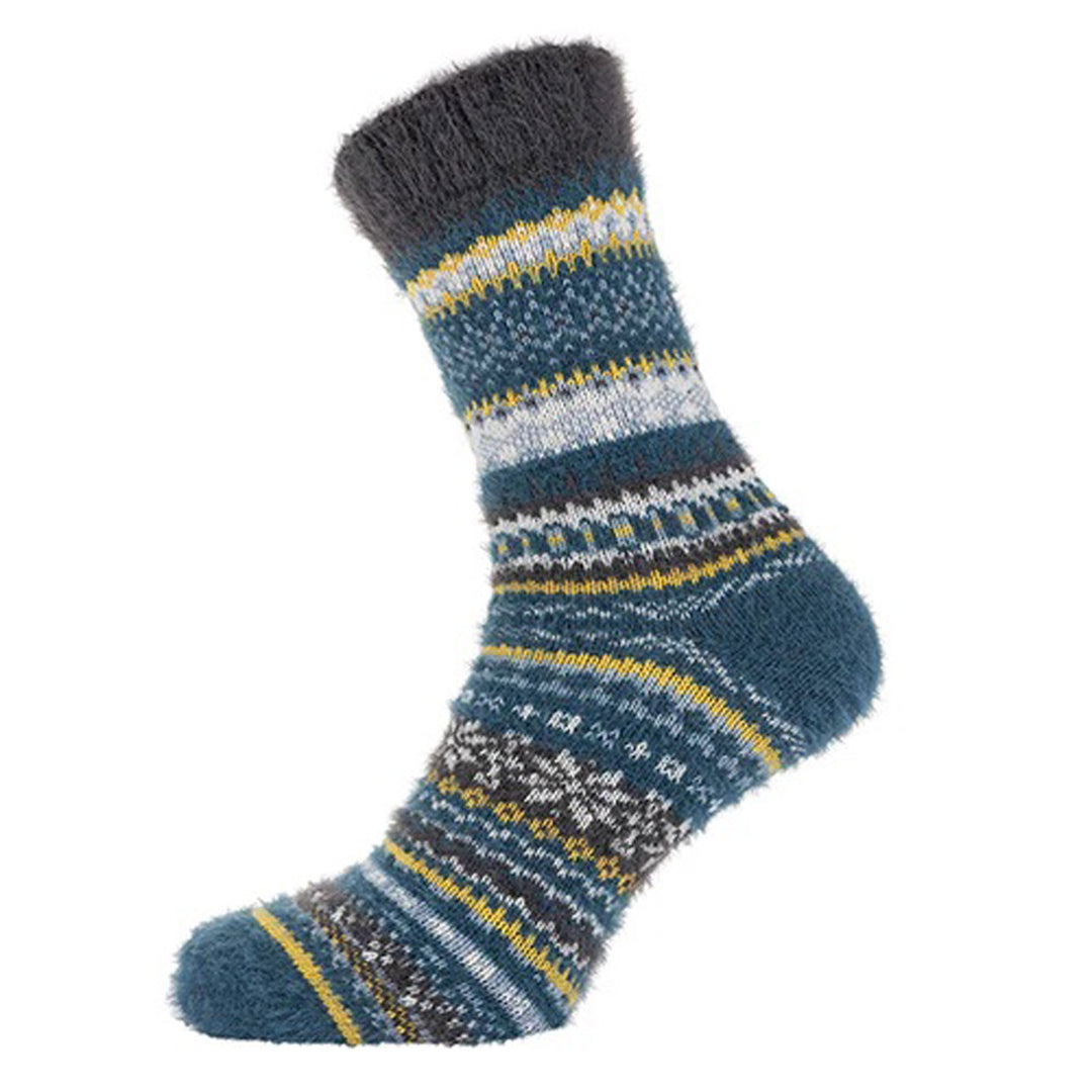 Blue Scandi Wool Blend Mens Socks