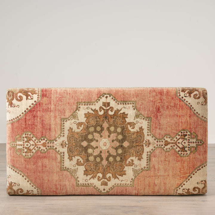 Decorative rectangular mat with intricate patterns on a plain background