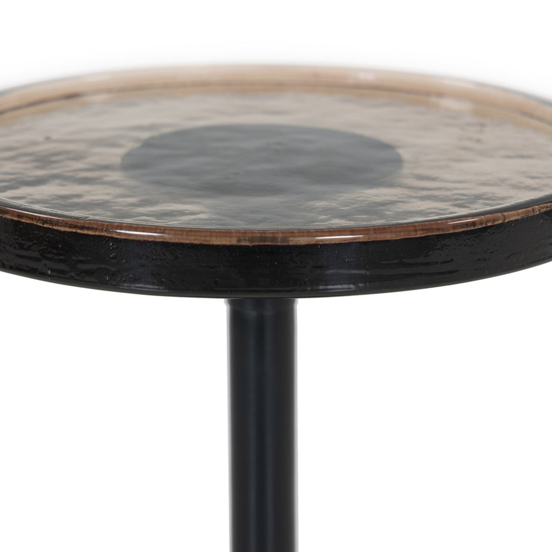 Viola Accent Table in Smoked Brown Cast Glass