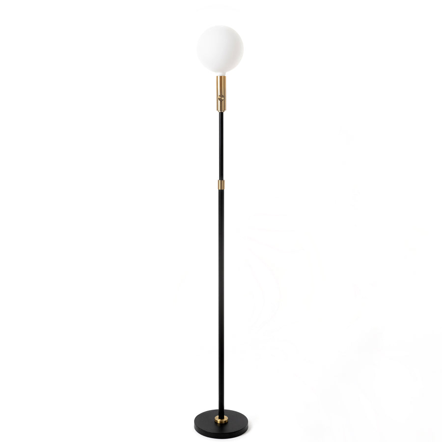 "Poise Adjustable Floor Lamp in Brass with Sphere V LED bulbUS"