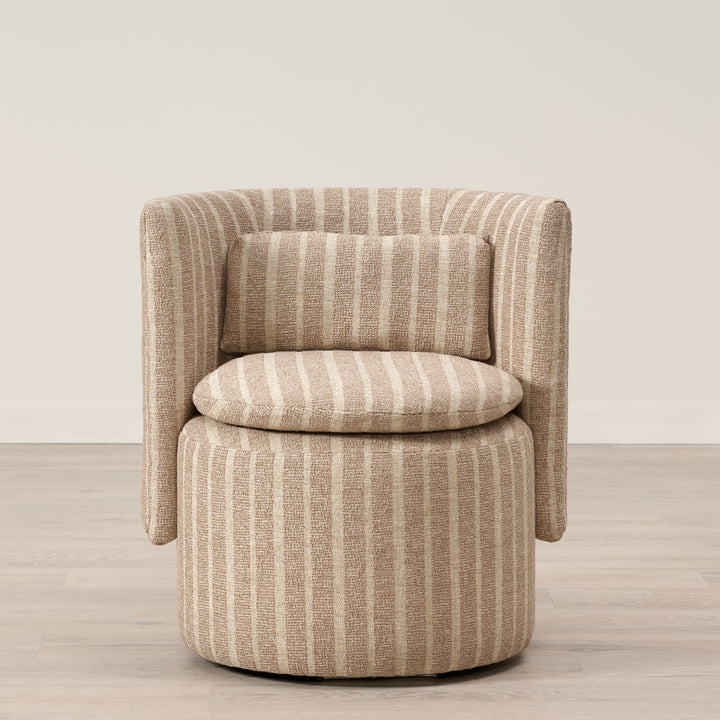 Buttercup Swivel Chair Upholstered in Heavy Duty Dusky Taupe