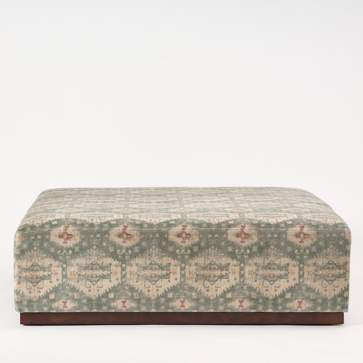 Patterned ottoman on a white background