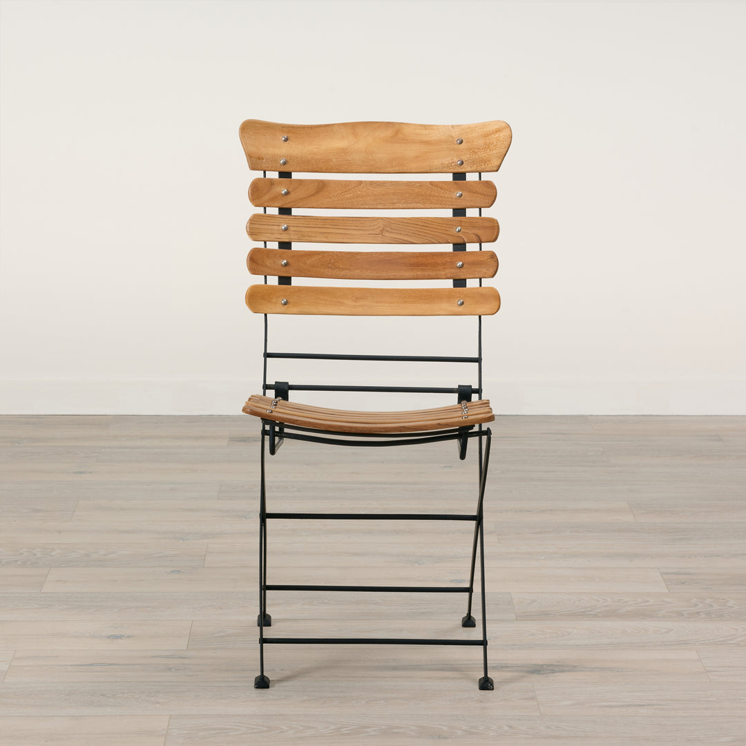 Teak Slatted Bistro Foldable Chair