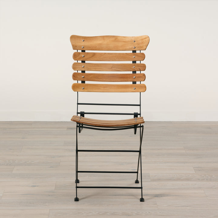 Teak Slatted Bistro Foldable Chair