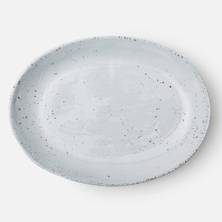 MARCUS, White Salt Glaze, Oval Serving Platter, Stoneware, Large
