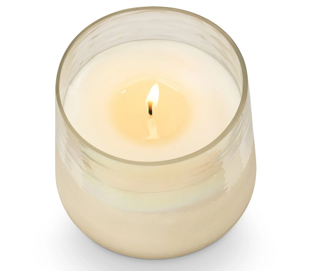 Winter White Baltic Glass Candle