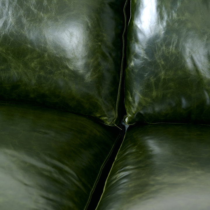 Slim Sofa in Verdant Green Leather (88")