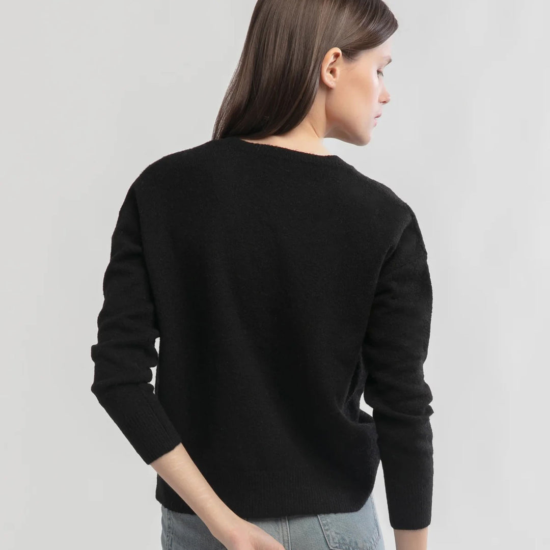 Basic Crewneck Sweater in Black