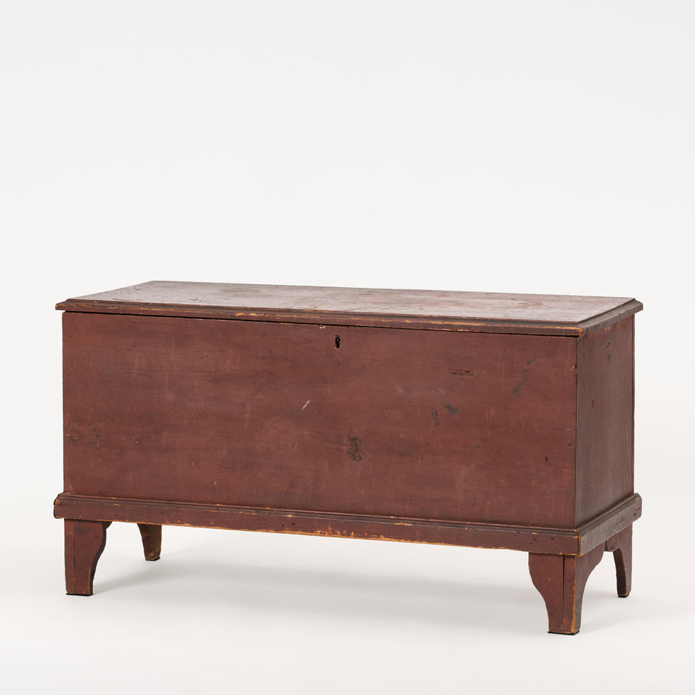 Vintage wooden chest on a white background