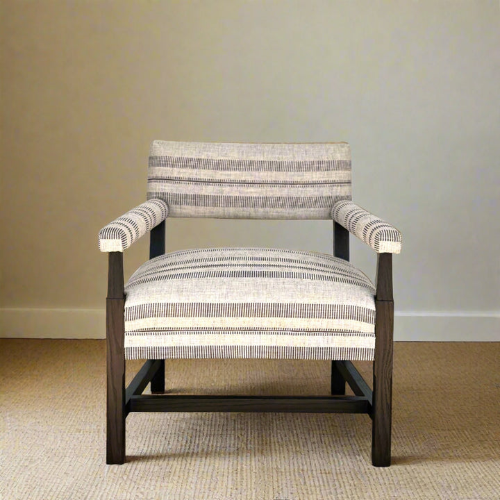 Nellie Chair Upholstered in Heavy Duty Coleman Pecan on Oakwood Frame By Lee Industries