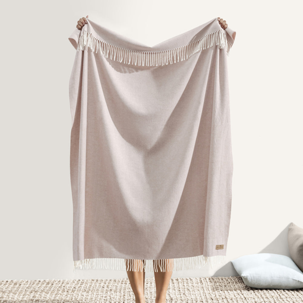 Italian Herringbone Throw Rose Quartz