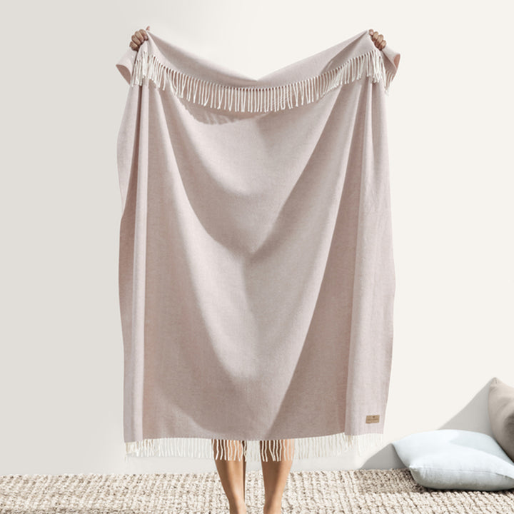 Italian Herringbone Throw Rose Quartz
