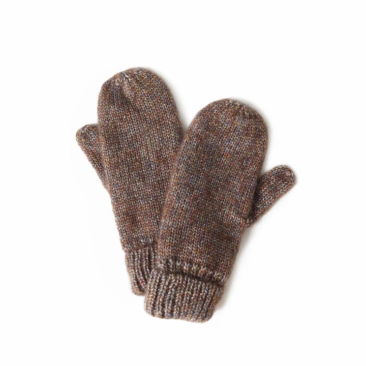 Speckled Confetti Mittens in Brown