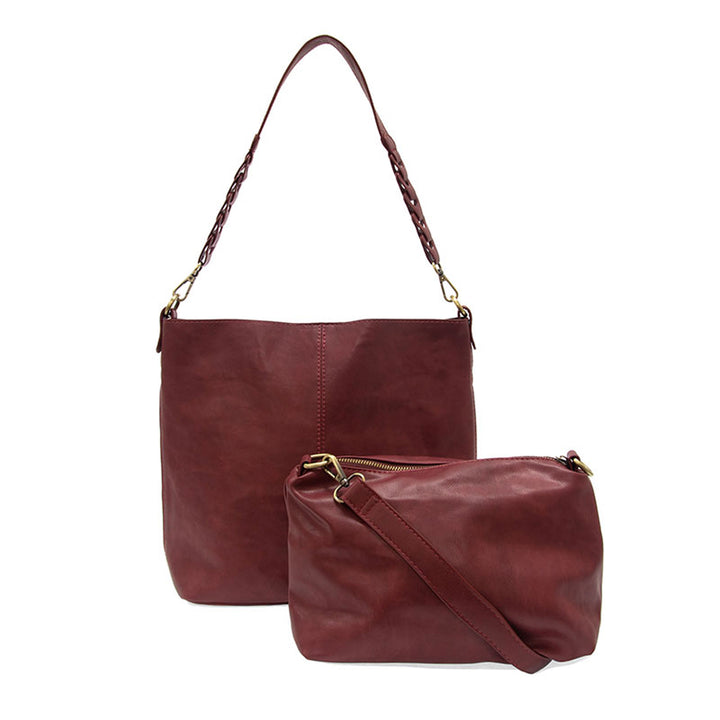 Burgundy Tessa Hobo With Link Shoulder Strap