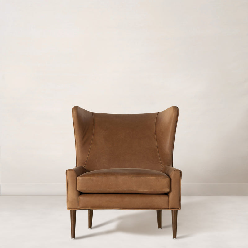Marla Wing Chair in Palermo Cognac Leather