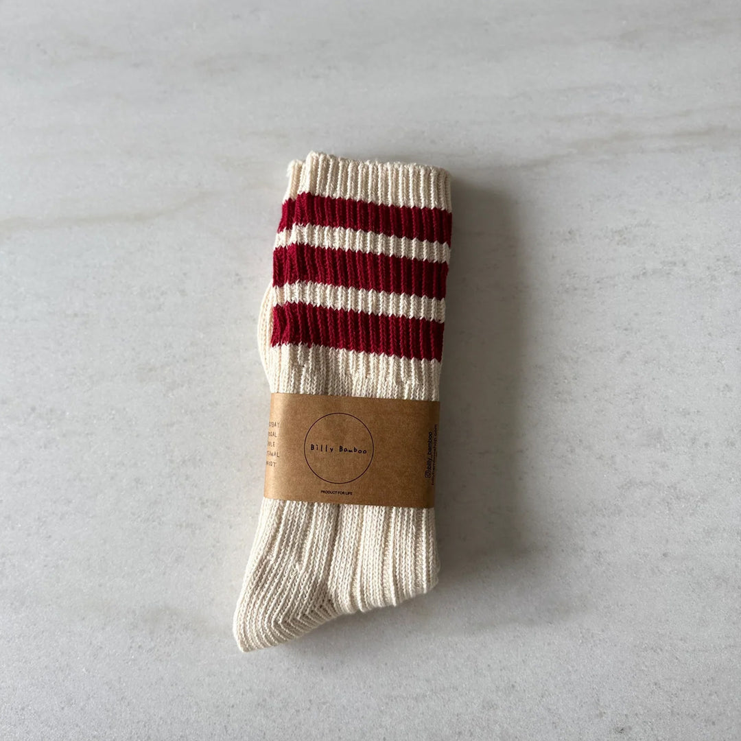 Men's College Stripe Socks - Red Apple - Size L/XL
