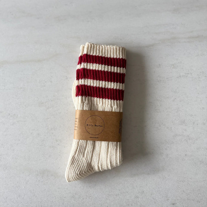Men's College Stripe Socks - Red Apple - Size L/XL