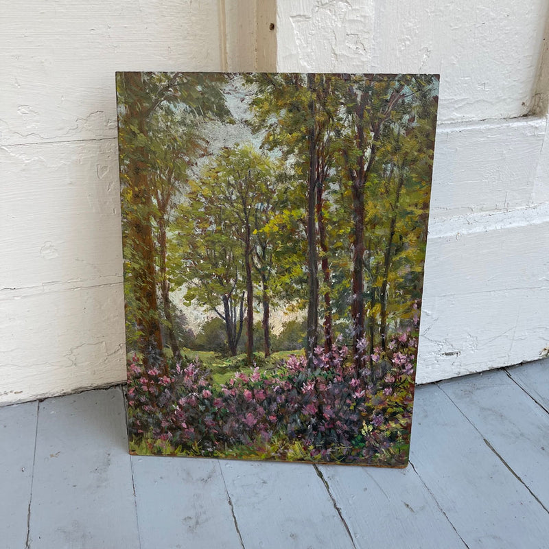 Antique English Forest Scene Painting