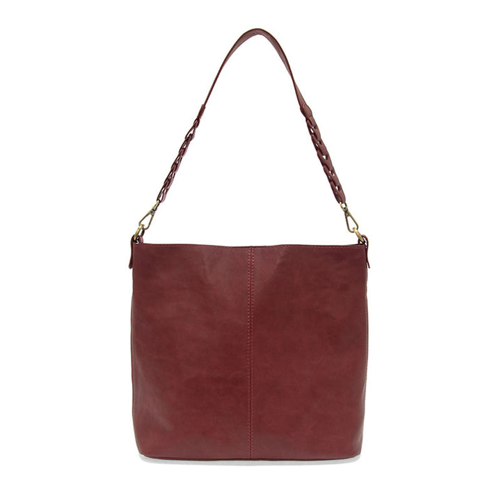 Burgundy Tessa Hobo With Link Shoulder Strap