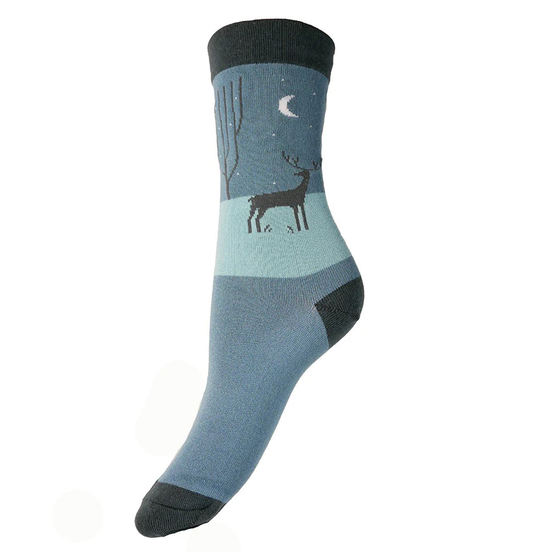 Moonlit Reindeer Bamboo Socks