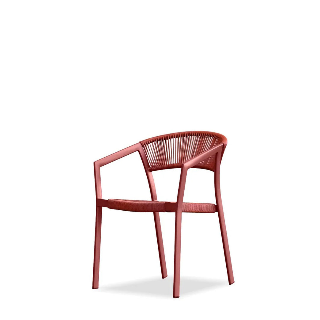 Sima Indoor/Outdoor Dining Arm Chair in Ruby - Red Poly Rope