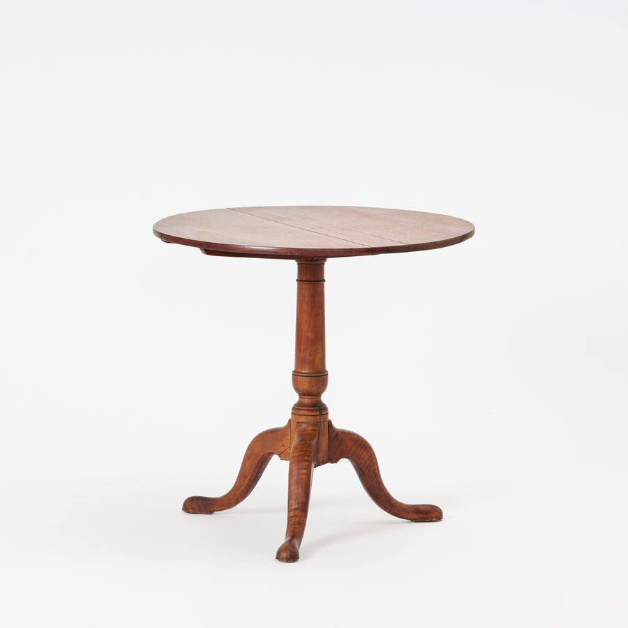 Wooden round table with a white background