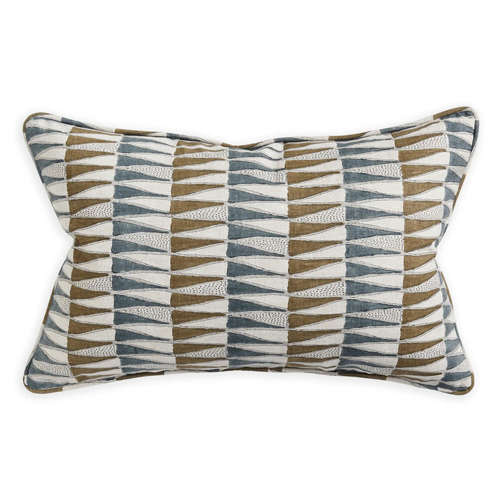 Tangier Walnut linen cushion 14x22 w/ Feather Down Inner