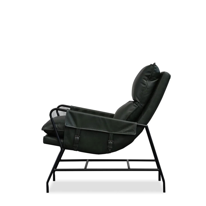 Marcus Lounge Chair In Green Moss Leather