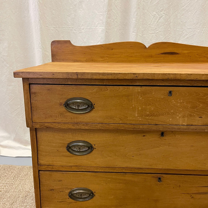 Antique 19th C. Birch and Maple Four Drawer Chest; Chatham, NY