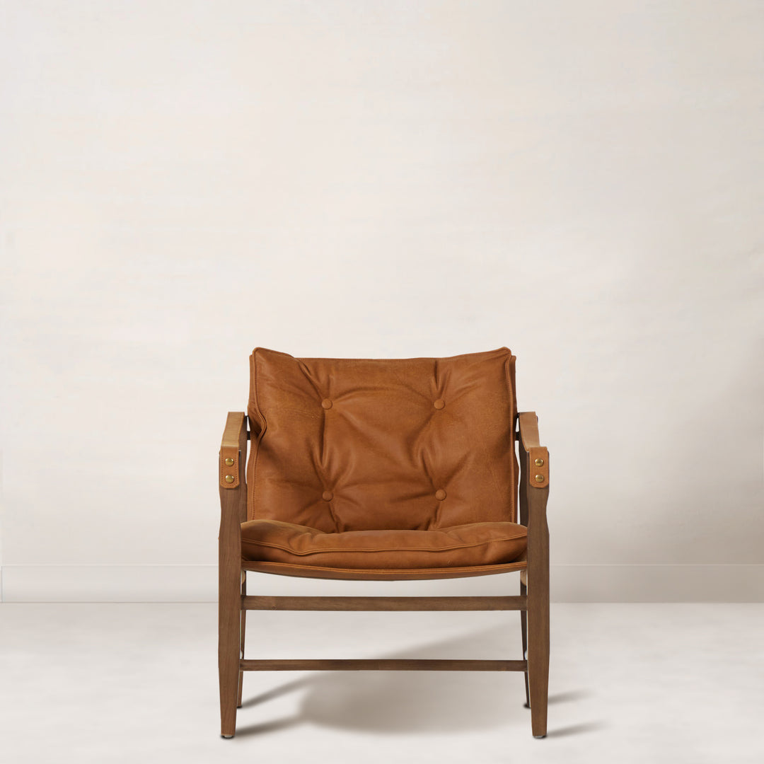 Leon Chair in Kennison Cognac Brown Leather