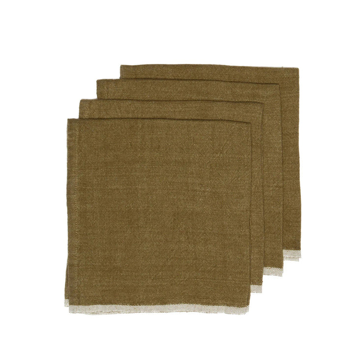 Chunky Linen Forest Green Napkins S/4