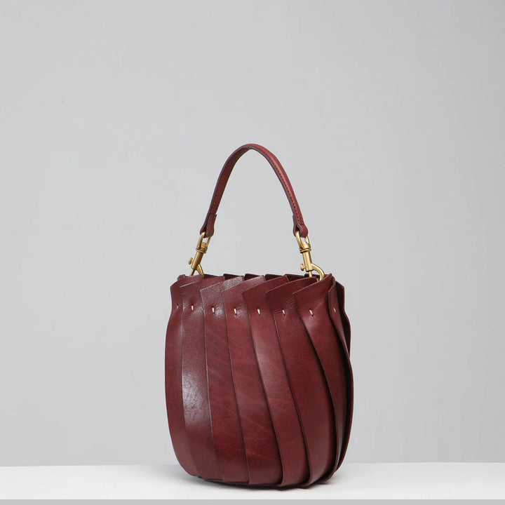 Bloom Bucket Leather Tote in Chestnut