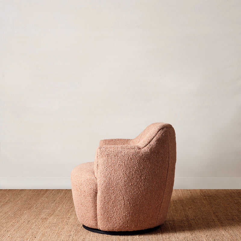 Clover Swivel Chair in Heavy Duty Rose Blush by Younger & Co