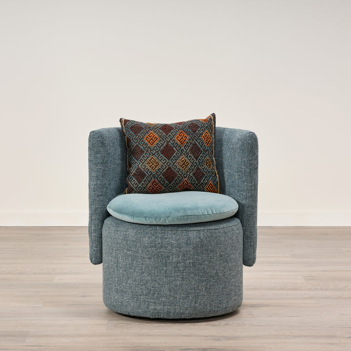 Buttercup Swivel Chair in Heavy Duty Washed Navy by Younger & Co