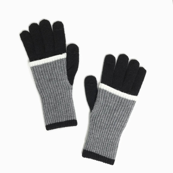 Fingerhole Long Knit Magic Gloves in Black