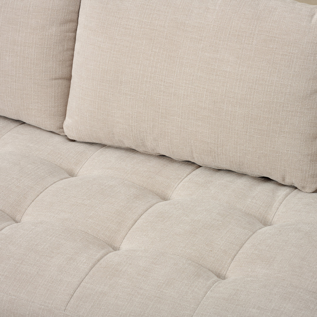 Beam Tufted Sofa in Heavy Duty White Dove by Younger & Co (90")