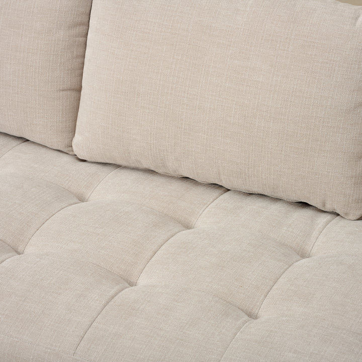 Beam Tufted Sofa in Heavy Duty White Dove by Younger & Co (90")