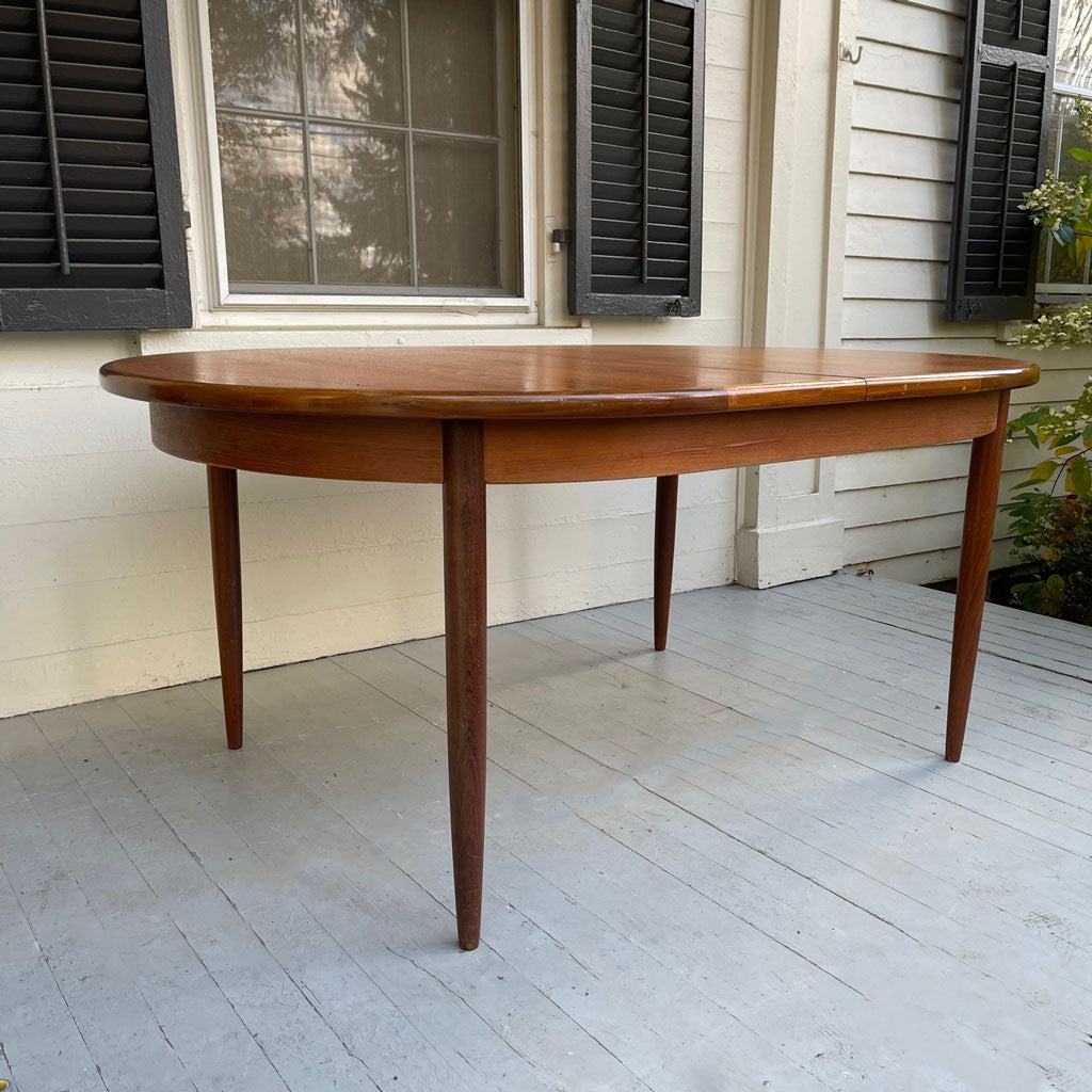 Vintage Danish Folding Leaf Dining Table  Ca. 1970