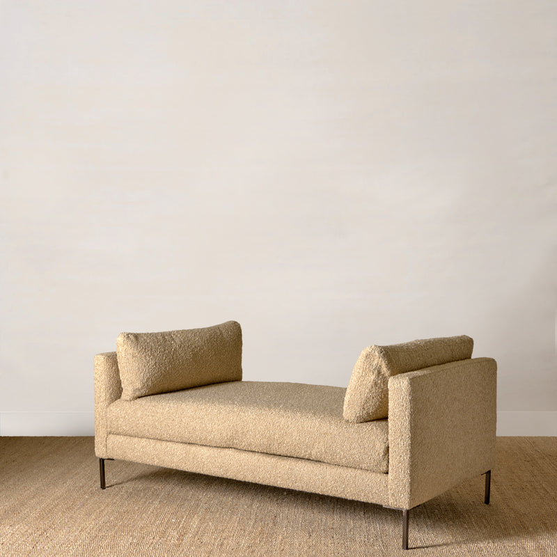 Ogden Settee Upholstered in Heavy Duty Nugget Boucle Fabric  (72")
